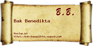 Bak Benedikta névjegykártya